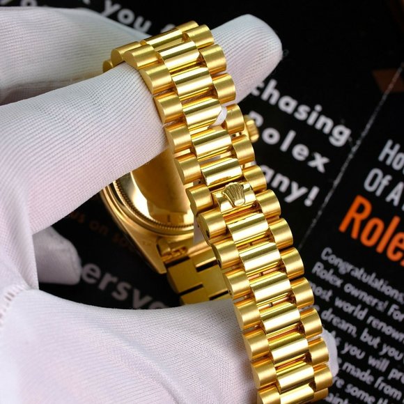 Rolex Watch Day-Date 18038 18K Yellow Gold Champagne Index Dial ALL FACTORY - Picture 6 of 9